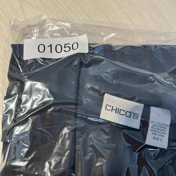 Chicos Small Black Sleevless Button Thick Vest Blouse Grunge Gothic Boho - Picture 9 of 9